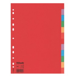 Separatore economy in cartoncino 160gr colorato 12 tasti A4 ESSELTE