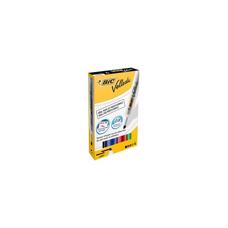 Astuccio pennarello VELLEDA 1791 punta scalpello whiteboard 4 colori BIC
