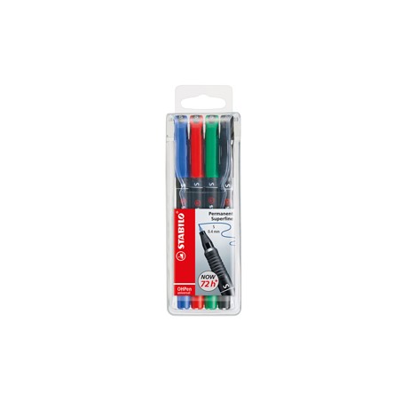 BUSTA 4 PENNARELLI STABILO OHPEN 841 PERMANENTE SUPERFINE