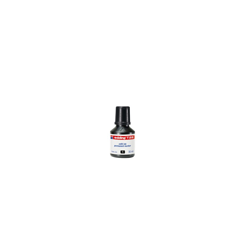RICARICA INCHIOSTRO PERMANENTE 30ML T25 NERO EDDING