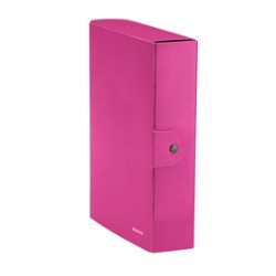 Scatola progetto WOW dorso 8cm fucsia metal LEITZ - Conf da 5 pz.