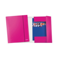 CARTELLINA C/ELASTICO WOW FUCSIA METAL 25X35CM - Conf da 5 pz.