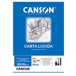 BLOCCO CARTA LUCIDA MANUALE 297x420mm 10FG 80GR CANSON - Conf da 10 pz.