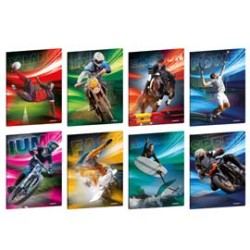 Maxiquaderno A4 20fg+1 80gr 1 rigo c/margine Sport Emotions Blasetti - Conf da 10 pz.