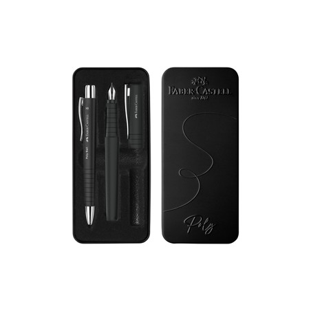 Set stilo B Poly Pen + sfera 0,7mm Poly Ball fusto nero Faber Castell