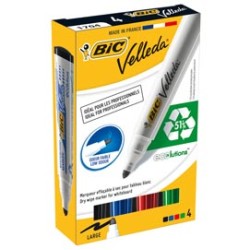 ASTUCCIO 4 MARCATORI P.TONDA Whiteboard VELLEDA