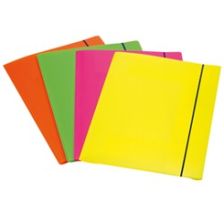 CARTELLINA 3L CON ELASTICO COLORI FLUO SHOCKING FILE - Conf da 4 pz.