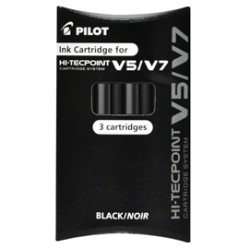 SET 3 REFILL ROLLER HI-TECPOINT V5-V7 RICARICABILE NERO PILOT
