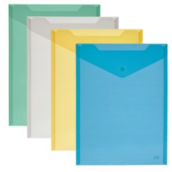 BUSTA CON BOTTONE 11,5x15,5cm - VERT. COLORI ASSORTITI LEBEZ - Conf da 12 pz.