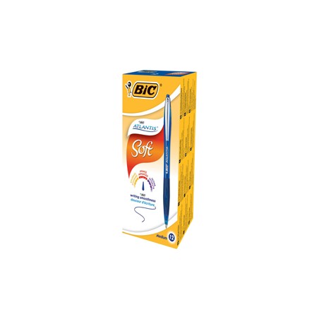 SCATOLA 12 PENNE SFERA SCATTO BICATLANTIS PREMIUM clip metal 1,0MM BLU