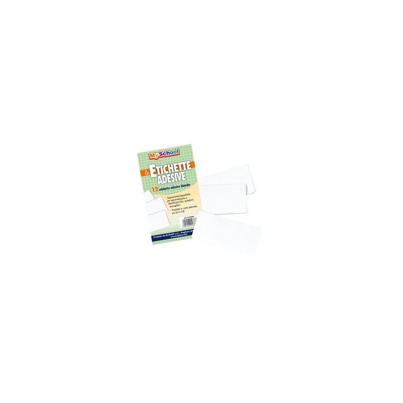 Bustina 12 etichette segnanomi 6,3x2,8cm bianco Ri.Plast