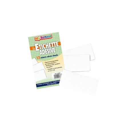 Bustina 12 etichette segnanomi 6,3x2,8cm bianco Ri.Plast