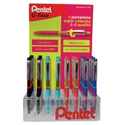 Expo 48pz portamine Q-erase 0.5mm fusto in colori assortiti Pentel