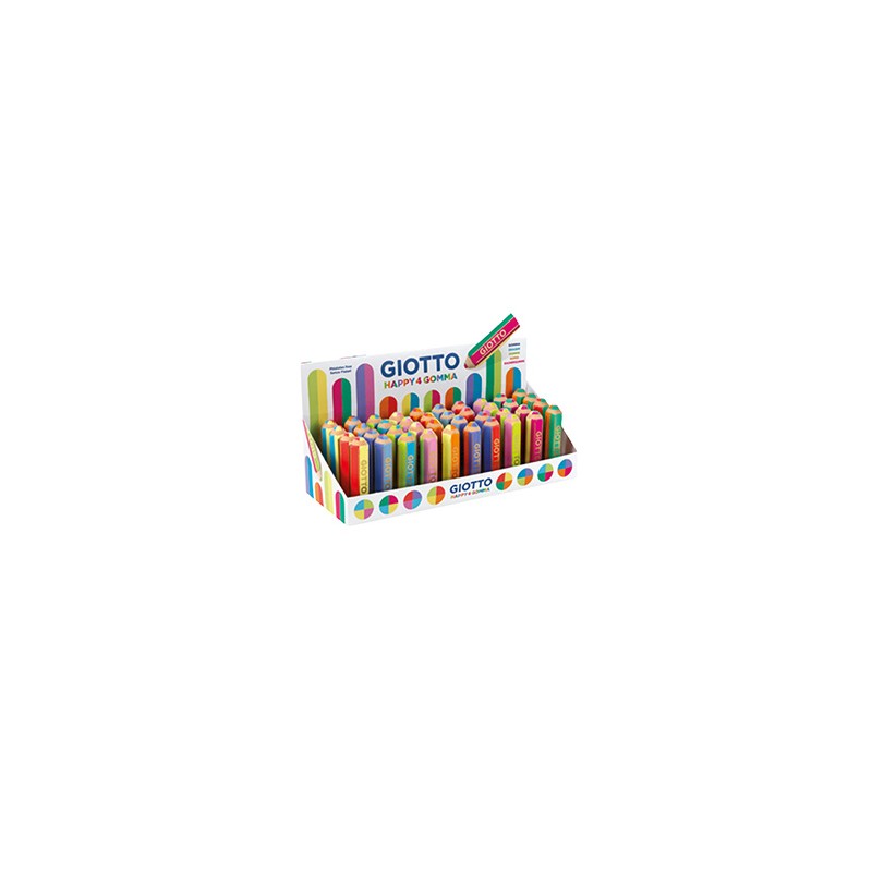 Happy Gomma a forma di matita colori assortiti Happy4 Giotto - Conf da 40 pz.