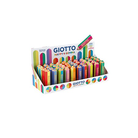 Happy Gomma a forma di matita colori assortiti Happy4 Giotto - Conf da 40 pz.