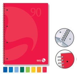QUADERNO A5 16,3x21cm SPIRALATO 90gr 60fg 4fori microperf. 5mm COLORS BM - Conf da 5 pz.