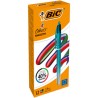 Scatola 12 penna sfera a scatto 4 Colori Smooth fusto verde acqua 1.0mm BIC