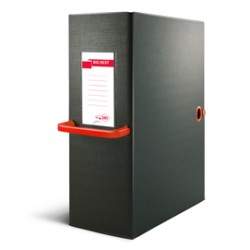 Scatola archivio Big Next 120 nero/rosso 25x35cm dorso 12cm