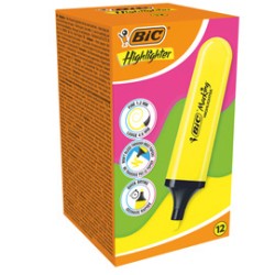 Astuccio 12 evidenziatori Flat giallo BIC