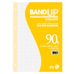 BLOCCO COLLATO FORATI RINFORZATI BANDUP A4 90gr 40fg 5mm BM - Conf da 10 pz.