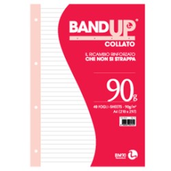BLOCCO COLLATO FORATI RINFORZATI BANDUP A4 90gr 40fg 1rigo BM - Conf da 10 pz.