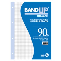 BLOCCO COLLATO FORATI RINFORZATI BANDUP A4 90gr 40fg 4mm BM - Conf da 10 pz.