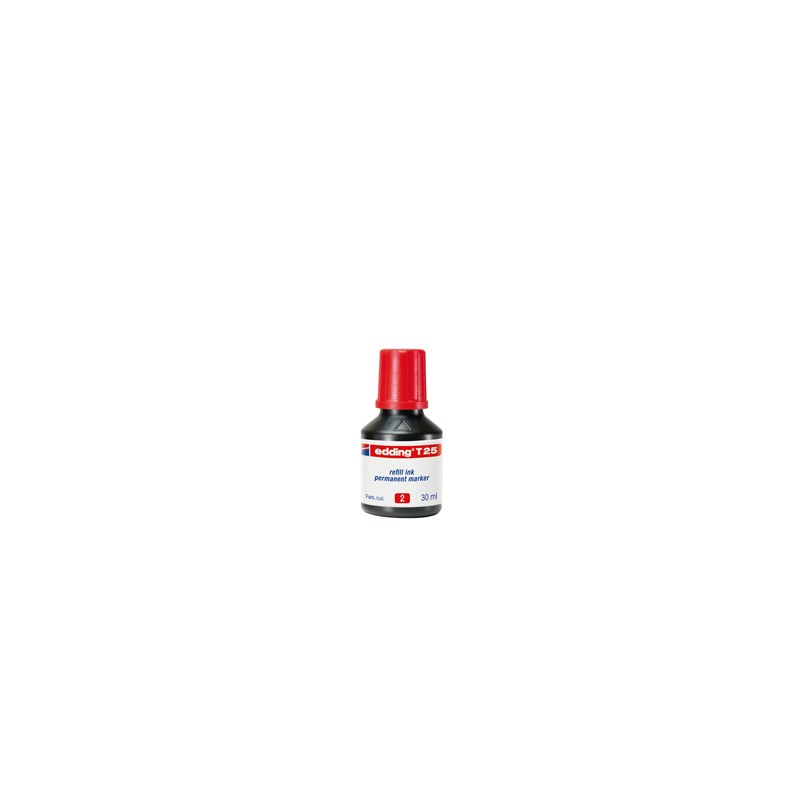 RICARICA INCHIOSTRO PERMANENTE 30ML T25 ROSSO EDDING