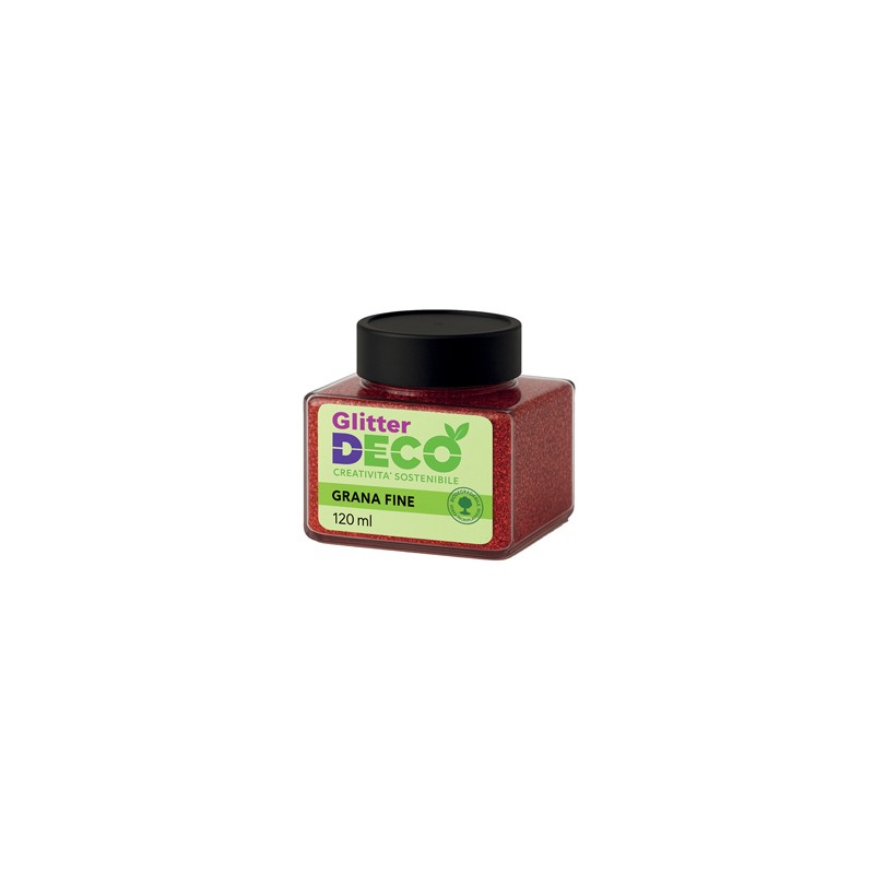 Glitter Bio grana fine flacone 120ml rosso Deco