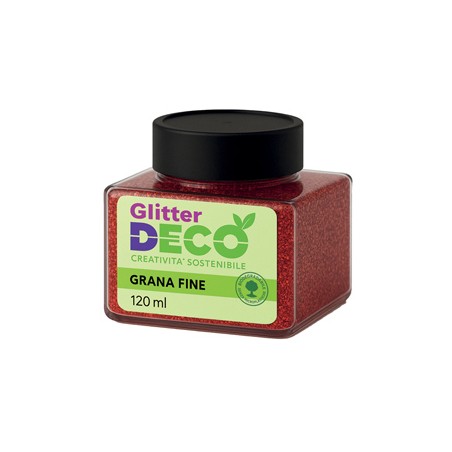 Glitter Bio grana fine flacone 120ml rosso Deco