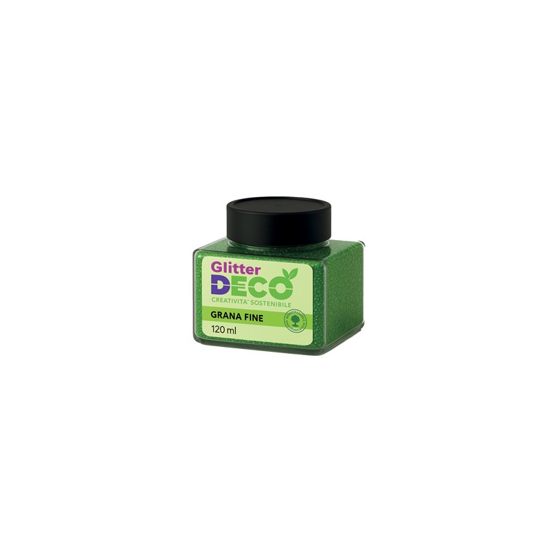 Glitter Bio grana fine flacone 120ml verde Deco