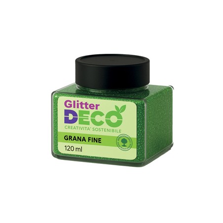 Glitter Bio grana fine flacone 120ml verde Deco