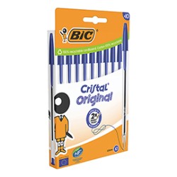 Scatola 10 penne sfera Cristal Original punta 1,0mm blu Bic