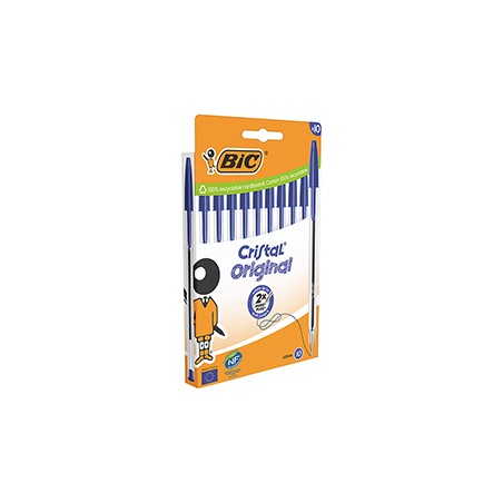 Scatola 10 penne sfera Cristal Original punta 1,0mm blu Bic