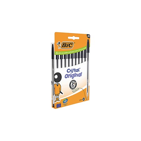 Scatola 10 penne sfera Cristal Original punta 1,0mm nero Bic