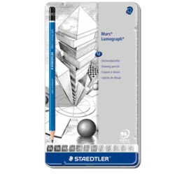 Astuccio metallo 12 matite grafite Mars 12gradazioni Staedtler