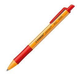 Penna a sfera a scatto POINTBALL GREEN STABILO 0,5mm rosso - Conf da 10 pz.