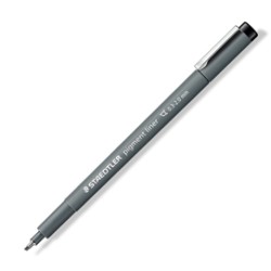 Pennarello Pigment Liner 308 nero 2,0mm punta scalpello Staedtler - Conf da 10 pz.