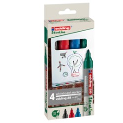 BUSTA 4 MARCATORE PER LAVAGNE BIANCHE EDDING 28 ECOLINE COL. ASSORTITI