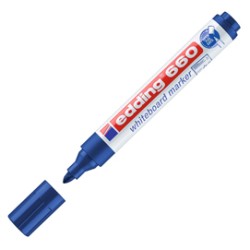 MARCATORE BLU PER LAVAGNE BIANCHE EDDING 660 TRATTO 1,5 - 3,00mm - Conf da 10 pz.