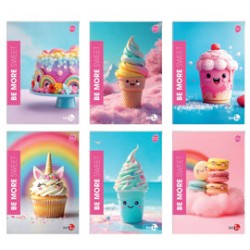 Maxiquaderno alta fogliazione A4 48fg+2 100gr 5mm c/margine Be More Sweet BM - Conf da 10 pz.