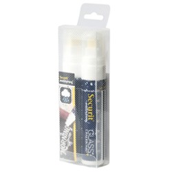 BLISTER 2 MARCATORI A GESSO LIQUIDO Waterproof BIANCO 7-15mm Securit