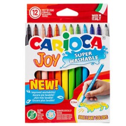 SCATOLA 12 PENNARELLI JOY LAVABILI COLORI ASSORTITI CARIOCA