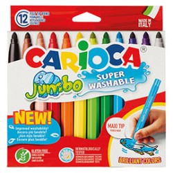 Astuccio 12 pennarelli Jumbo lavabili colori assortiti CARIOCA