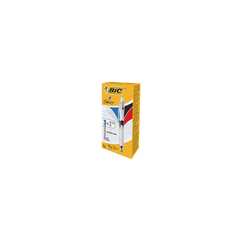 Scatola 12 penna sfera scatto 3COLORS+1 MULTIFUNZIONE BIC