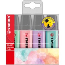 BUSTA 4 EVIDENZIATORI STABILO BOSS PASTEL