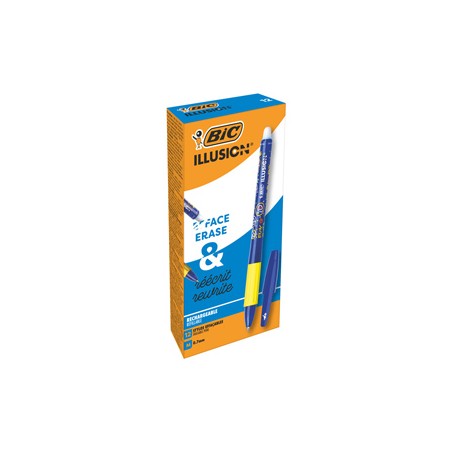 Scatola 12 penna sfera gel cancellabile GELOCITY ILLUSION 0,7mm blu BIC (Delist)