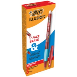 Scatola 12 penna sfera gel cancellabile GELOCITY ILLUSION 0,7mm rosso BIC (Delis