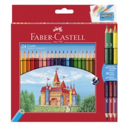 Astuccio 24 matite colorati eco Il Castello+3 bicolor Faber Castell