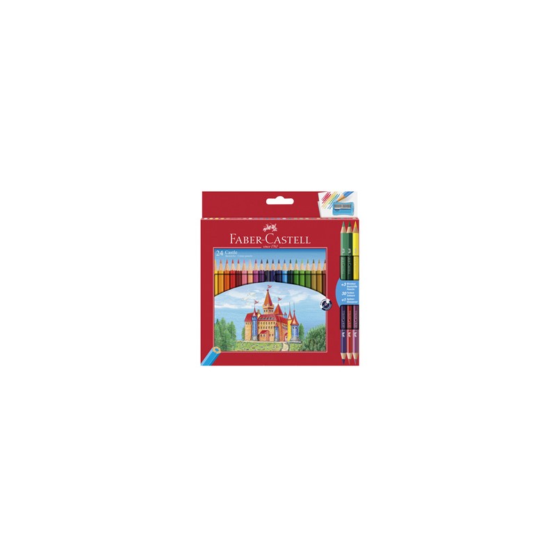 Astuccio 24 matite colorati eco Il Castello+3 bicolor Faber Castell