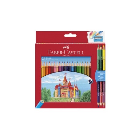 Astuccio 24 matite colorati eco Il Castello+3 bicolor Faber Castell
